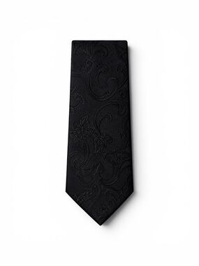 Versace Black Floral Jacquard Tie - , Men's Accessory